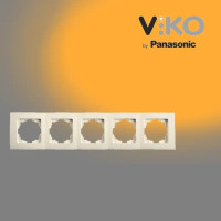  Рамка пятерная горизонтальная крем VIKO LINNERA 